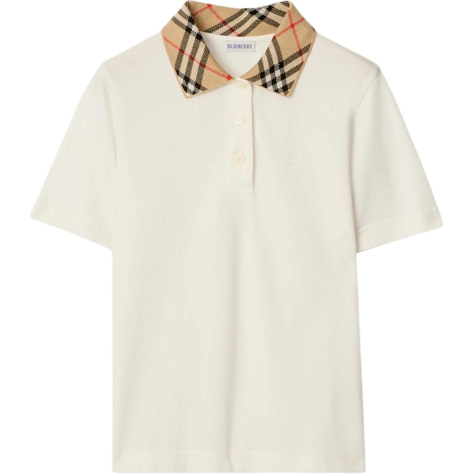 

Поло с воротником-стойкой в стиле рыцаря Burberry, chalk