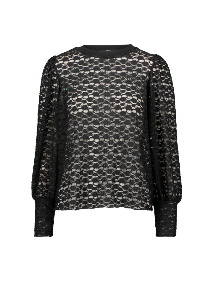 

Кружевная блузка с круглым вырезом в цвете Black Beauty Zero