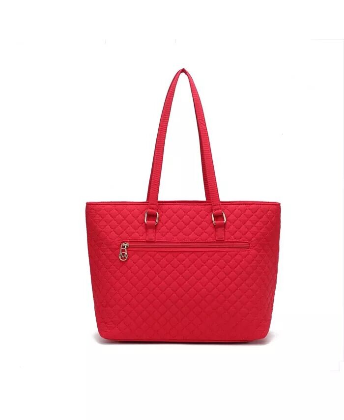 

Однотонная стеганая хлопковая большая сумка Hallie от Mia K Mkf Collection, красный