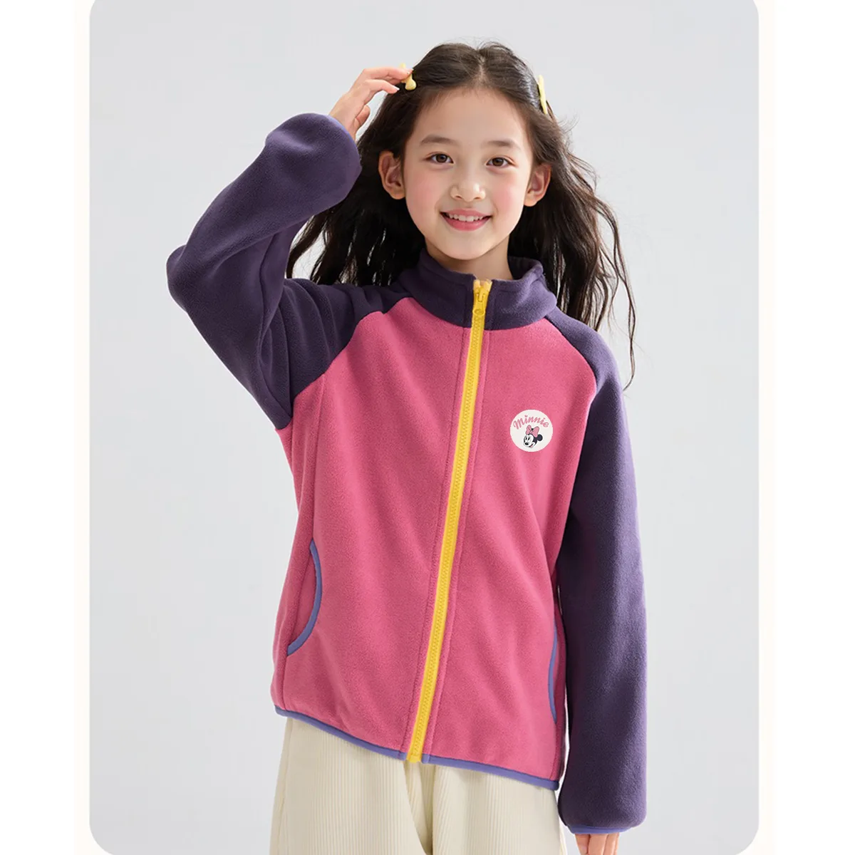 Детская спортивная одежда с воротником стойкой Disney, Dini Middle Round Hook-and-Loop K Red Purple+DiH Square Hook-and-Loop K Lilac — фото 3