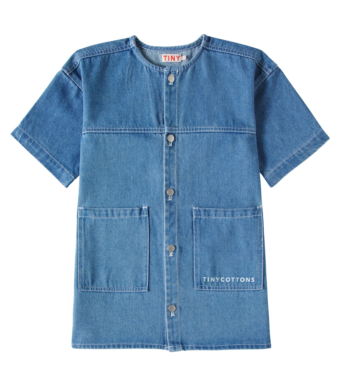 

Джинсовое платье с логотипом Tinycottons, Light Blue Denim