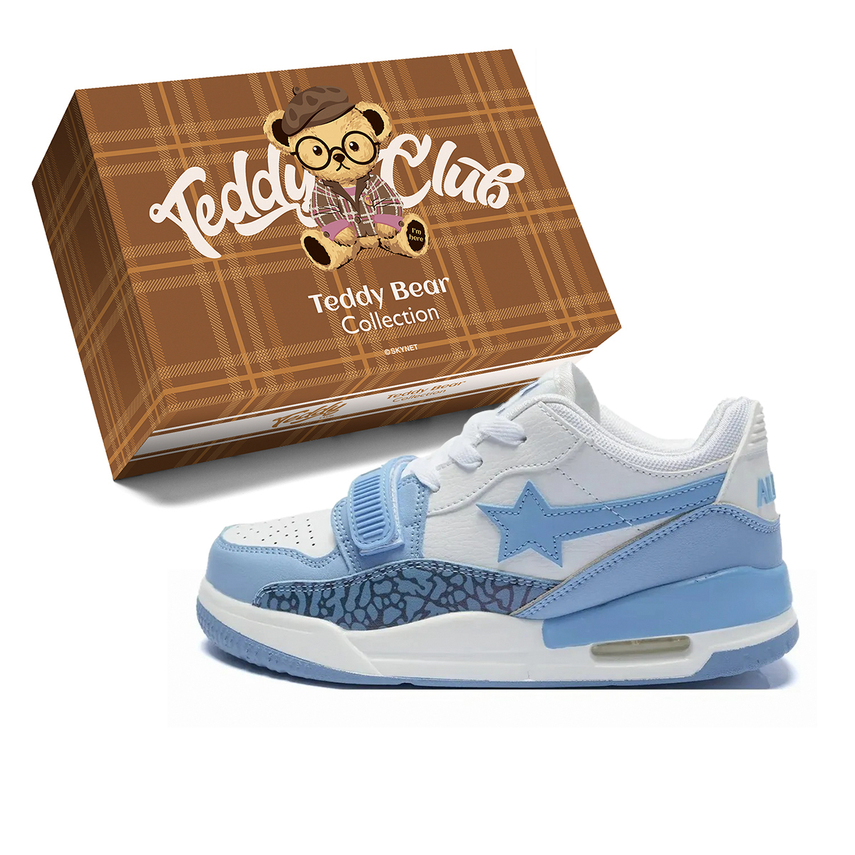 

Teddy Bear Collection Абразивостойкие легкие поддерживающие низкие скейтбордские кроссовки с эффектом увеличения роста унисекс Sea Salt Blue, цвет Sea Salt Blue