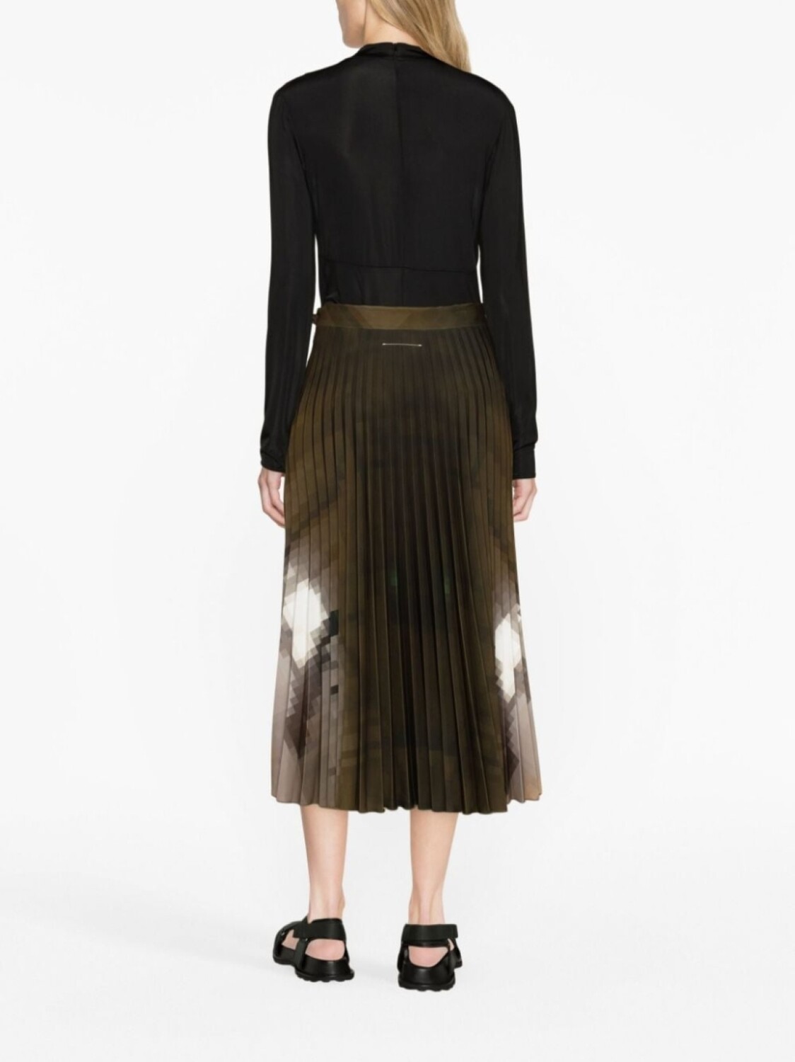Jil Sander топ с круглым вырезом и длинными рукавами, черный — фото 4
