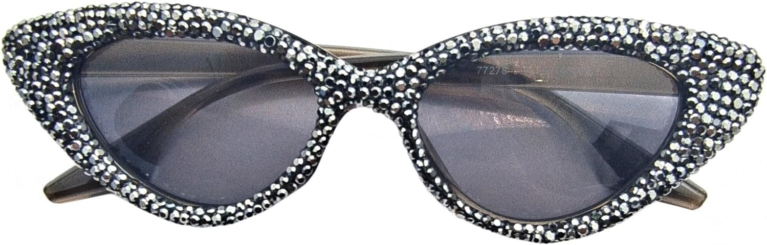 

willochra Роскошные солнцезащитные очки со стразами для женщин, модные, сексуальные, сверкающие, «кошачий глаз», бриллиантовые солнцезащитные очки Lady bing, хрустальные очки, Black