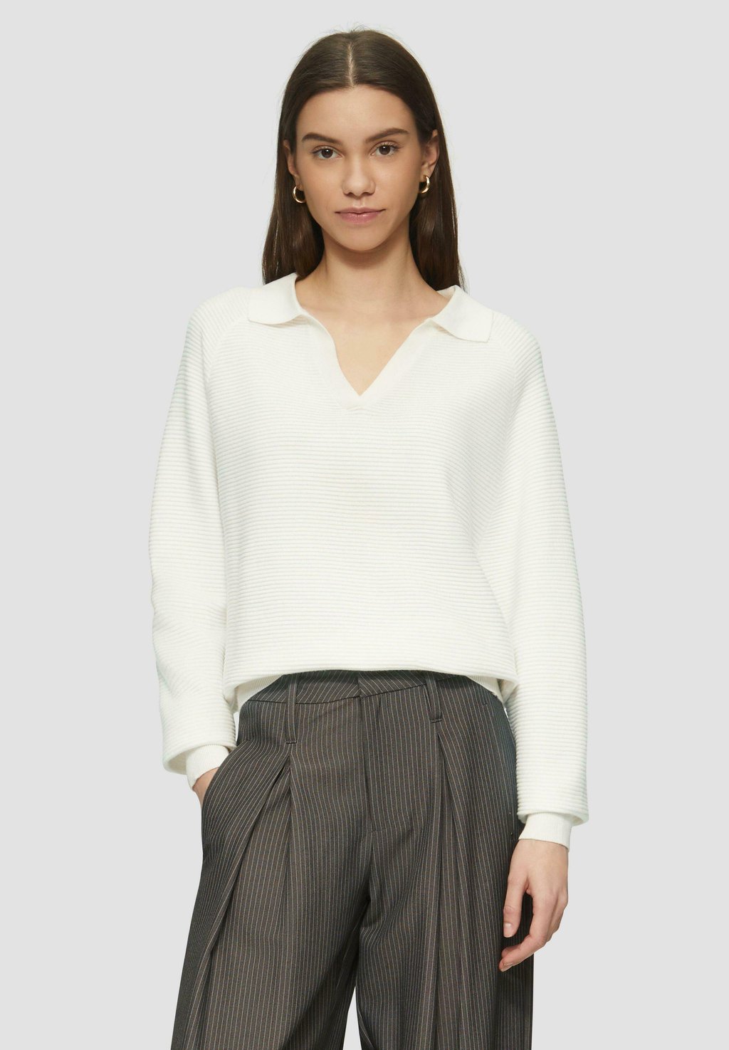 

Рубашка поло Long sleeved top QS, кремовый