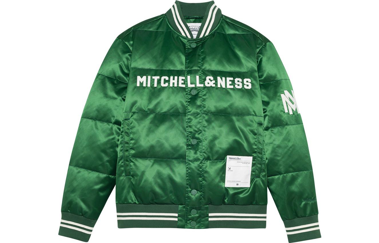 

Пуховик унисекс темно-зеленый Mitchell Ness