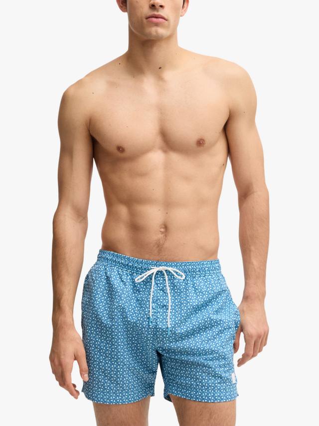 

Плавательные шорты с геометрическим принтом HUGO BOSS, цвет Light/Pastel Blue