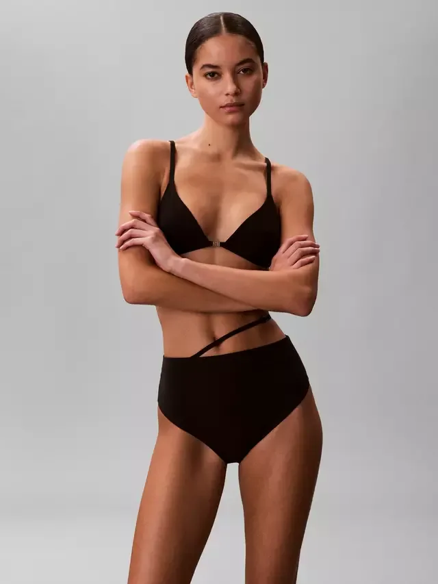 Трусики от бикини CK с высокой талией, черные Calvin Klein — фото 2