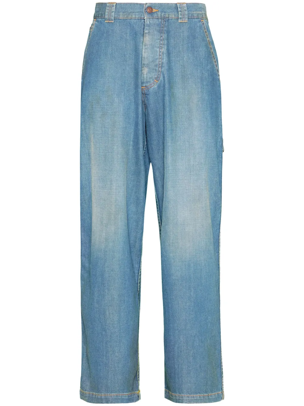 

Широкие джинсы средней посадки MAISON MARGIELA, синий
