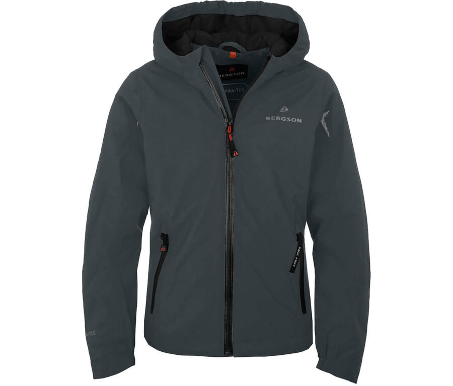 

BERGSON Легкая утепленная куртка-дождевик, водонепроницаемость 12000 мм водяного столба, серая