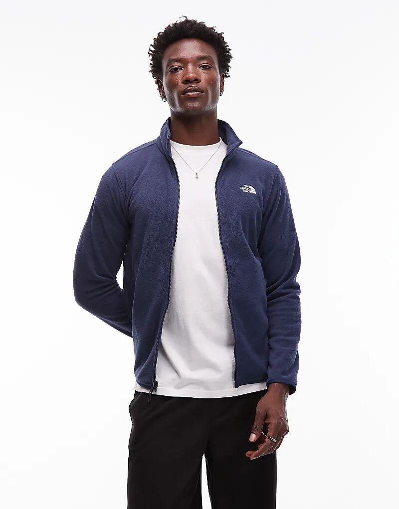 

Флисовая кофта с логотипом North Face Glacier во всю длину молнии, темно-синего цвета