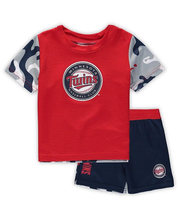 

Красно-темно-синий комплект из футболки и шорт Minnesota Twins Pinch Hitter для новорожденных Outerstuff, красный