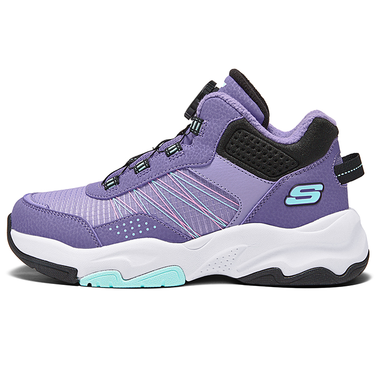 

Нескользящие и износостойкие теплые детские сапоги выше колена Skechers Kids, фиолетовый/черный