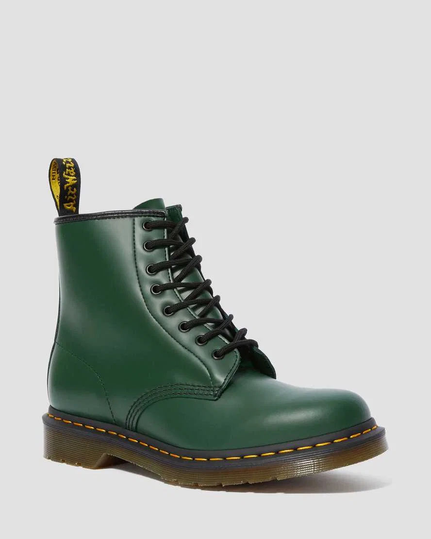 Ботинки на шнуровке из гладкой кожи 1460 Dr Martens, зеленый