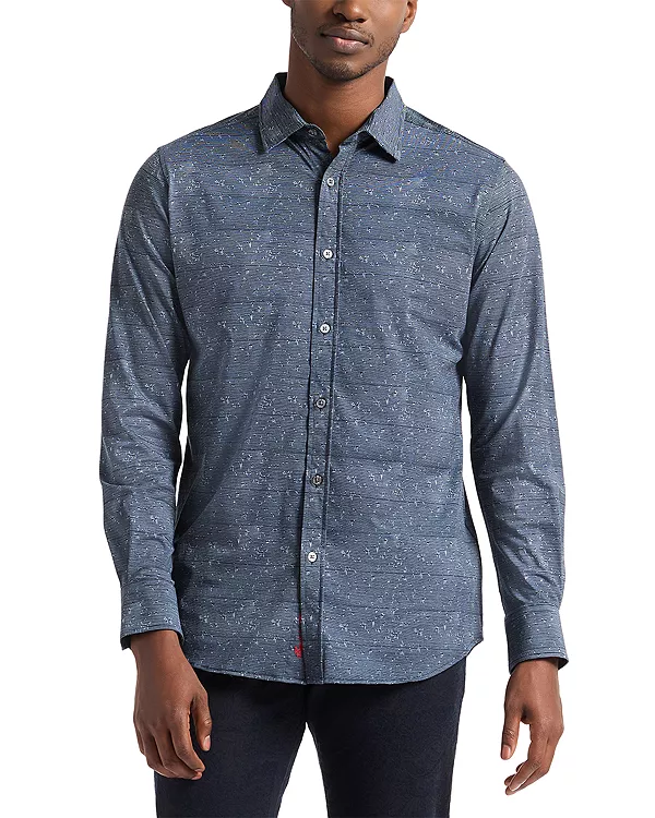 

Вязаная рубашка с длинными рукавами и принтом Doyer Robert Graham, серый