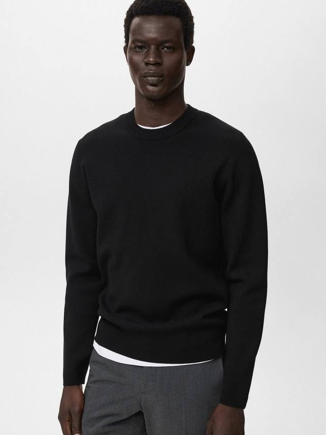 

Люксовый джемпер с круглым вырезом Mango, Black