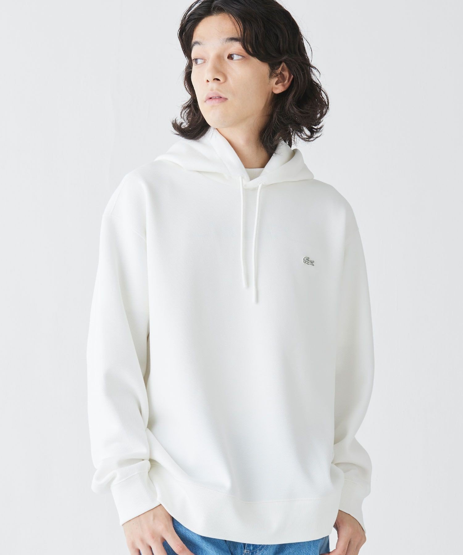 Худи LACOSTE из вязки пике, Off white — фото 2