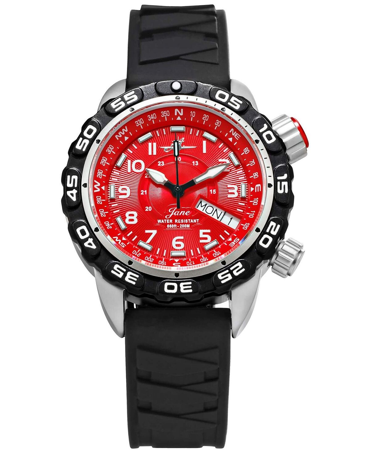 

Женские часы Jane с черным силиконовым ремешком, 35 ​​мм Abingdon Co.