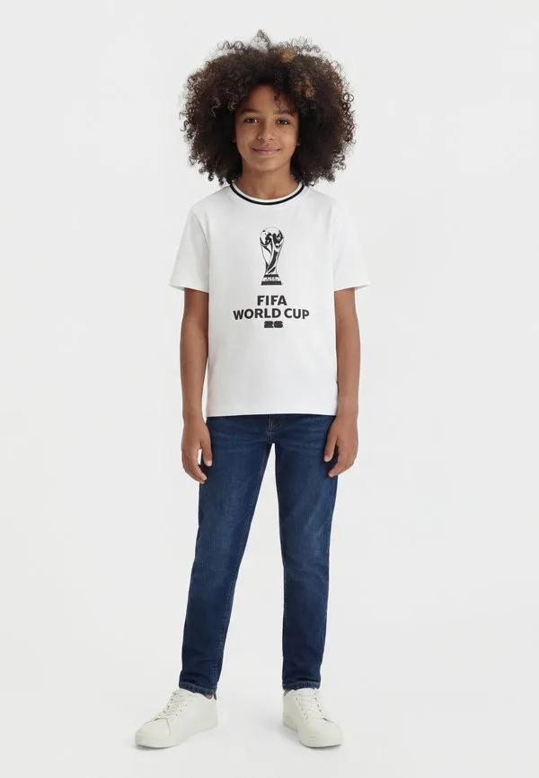 Футболка jorfifa с круглым вырезом и принтом Jack & Jones Junior, Bright White