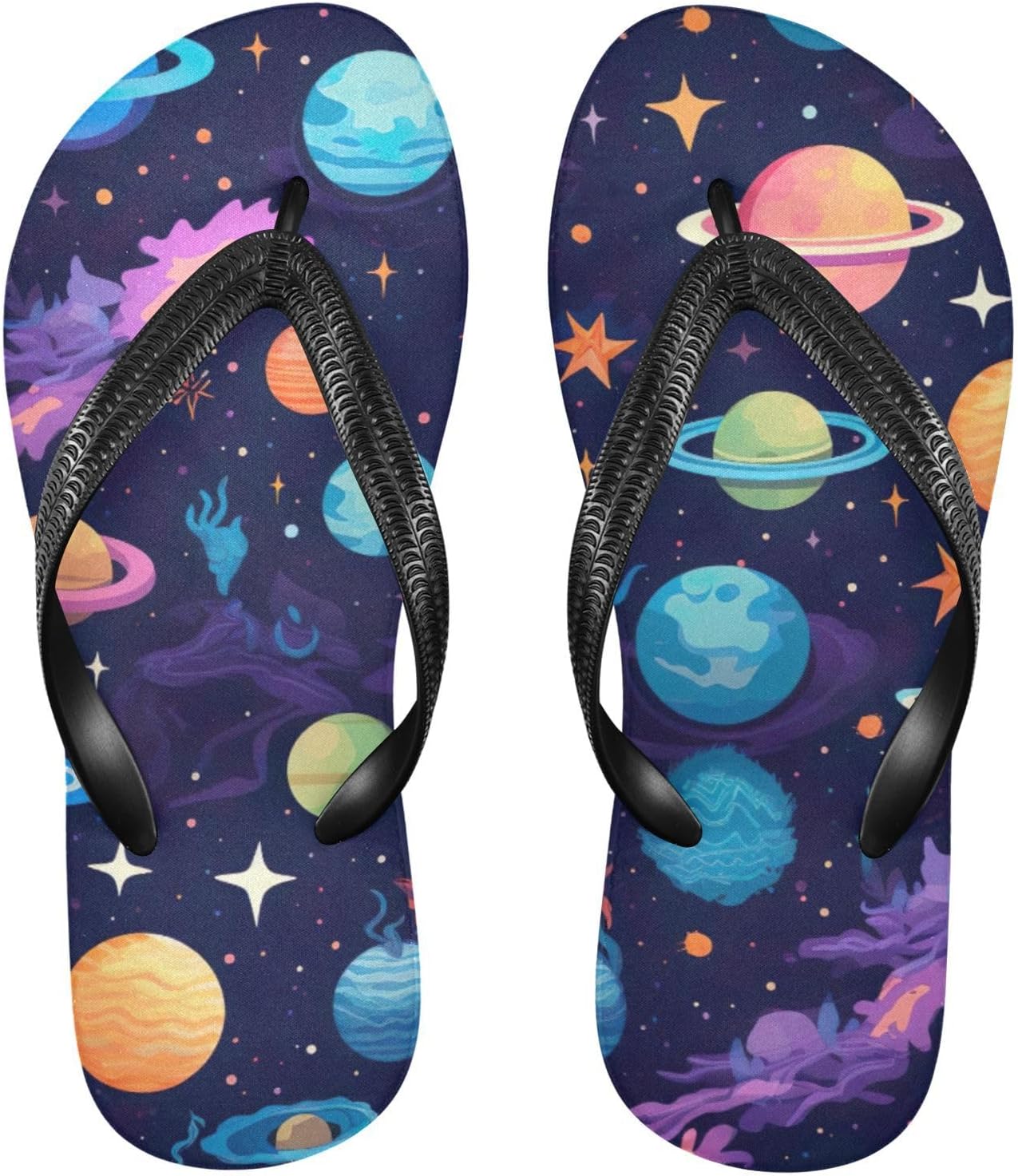 

Женские и мужские летние пляжные шлепанцы Space Planet Galaxy, повседневные сандалии для душа Kfbe