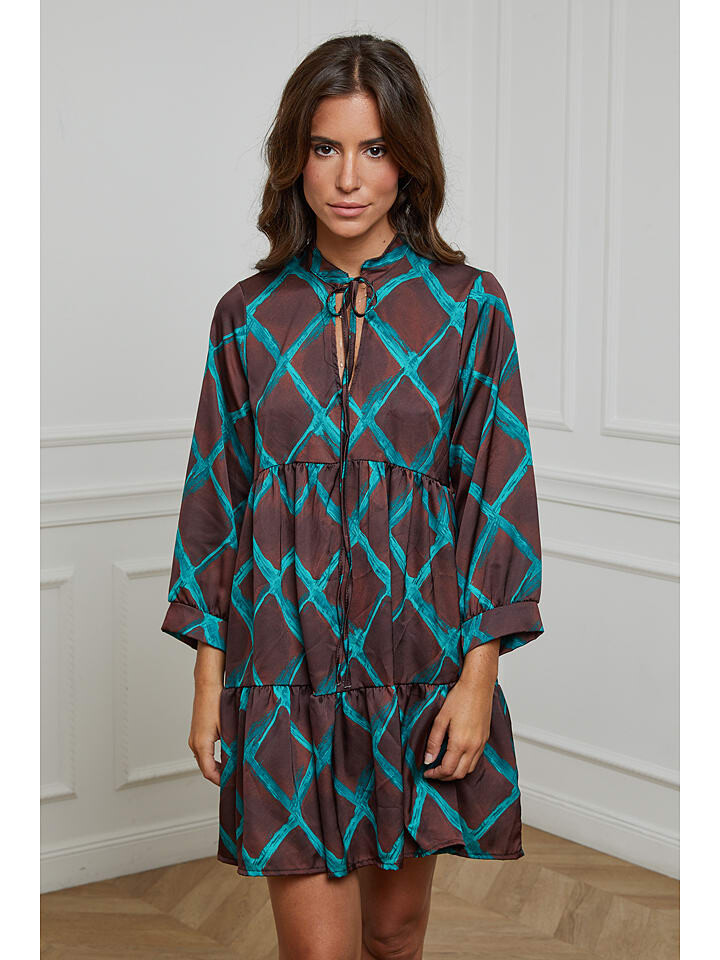 

Короткое платье L'armoire de Suzette Kleid, цвет Braun/Türkis