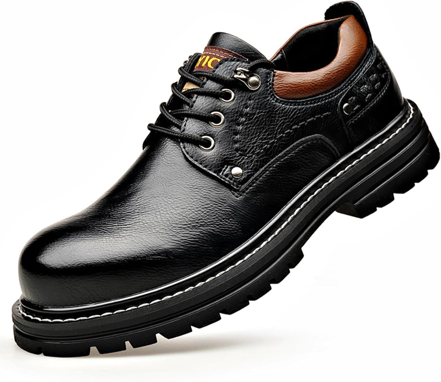 

Мужские ретро оксфорды с массивной подошвой на платформе, классические мягкие с круглым носком, толстым каблуком, шнуровкой, формальные дерби, офисные и деловые туфли для вождения Nbzkbng, черный