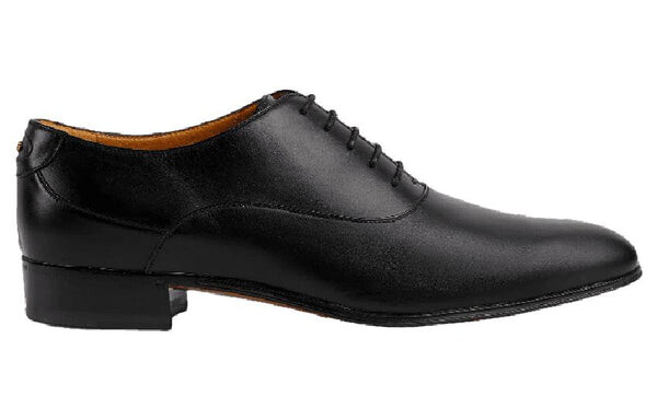 Кроссовки lace-up shoe with double g 'black leather' Gucci, черный — фото 2