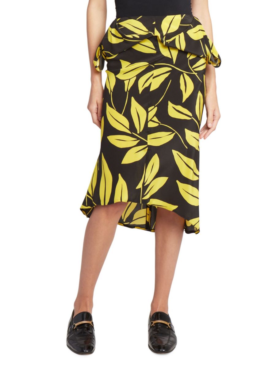 

Юбка миди Palm из деконструированного шелка Meryll Rogge, цвет Yellow Black