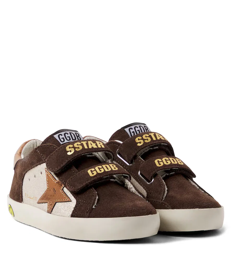 Замшевые кроссовки в стиле олдскул Golden Goose Kids, коричневый