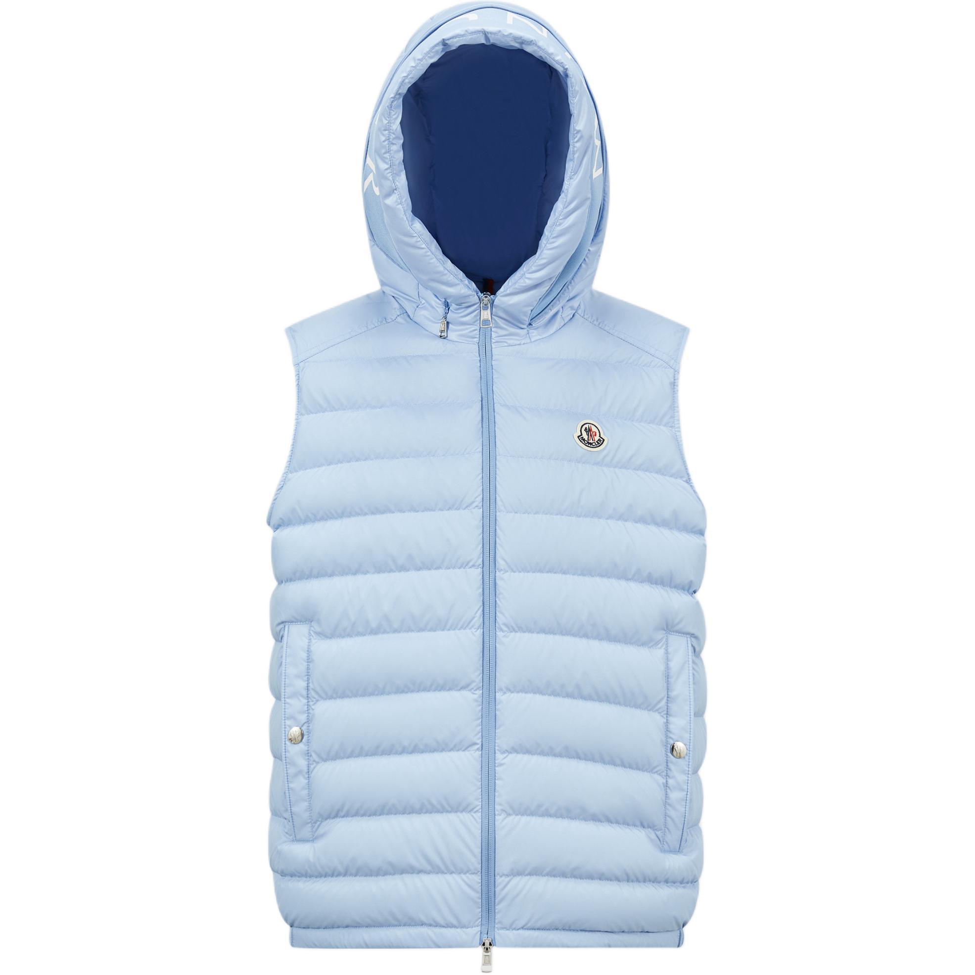 

Moncler Буржет Жилет с капюшоном на пуху, Light Blue