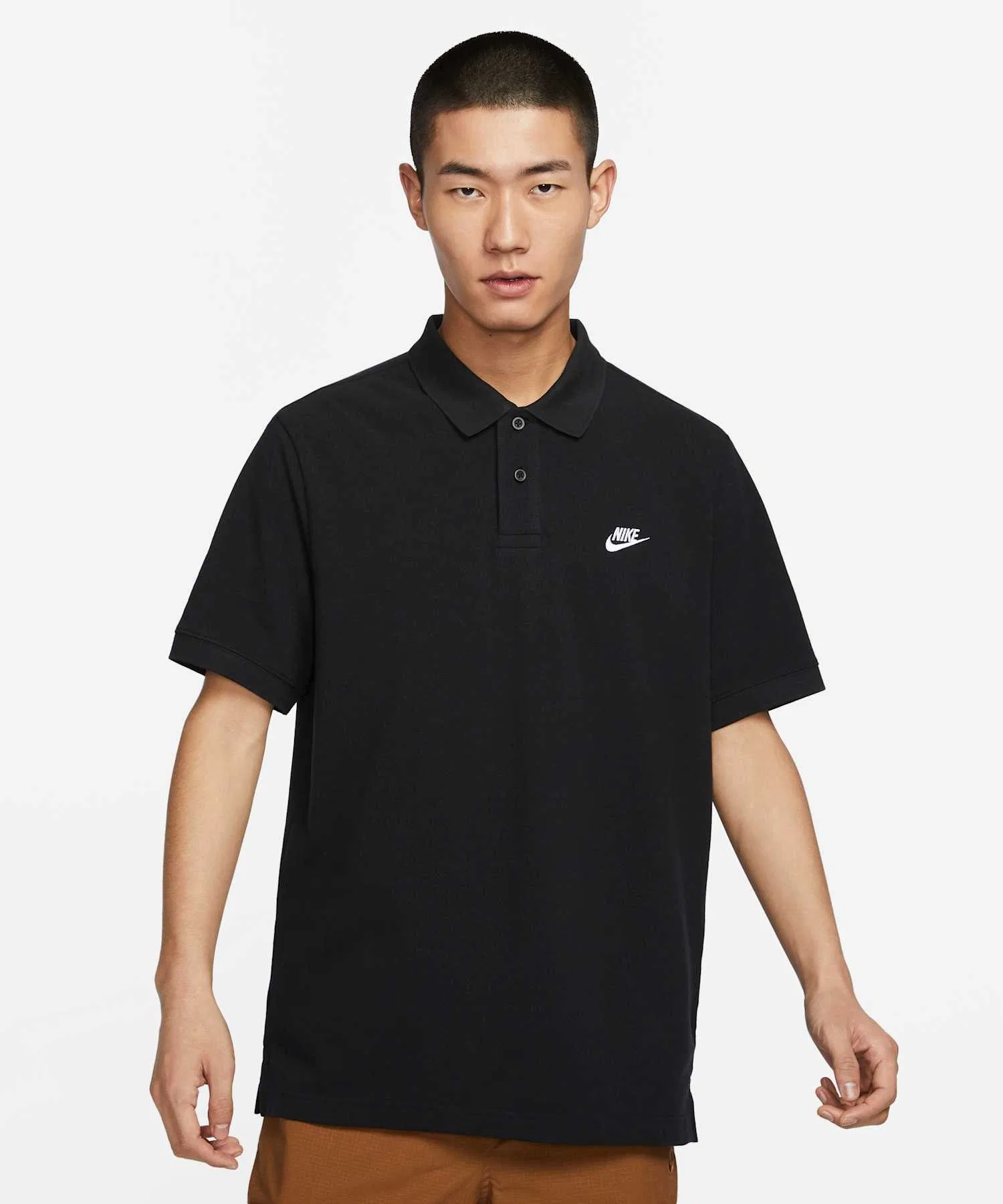 Мужская поло-рубашка Nike Club с коротким рукавом FN3895-010, черная.