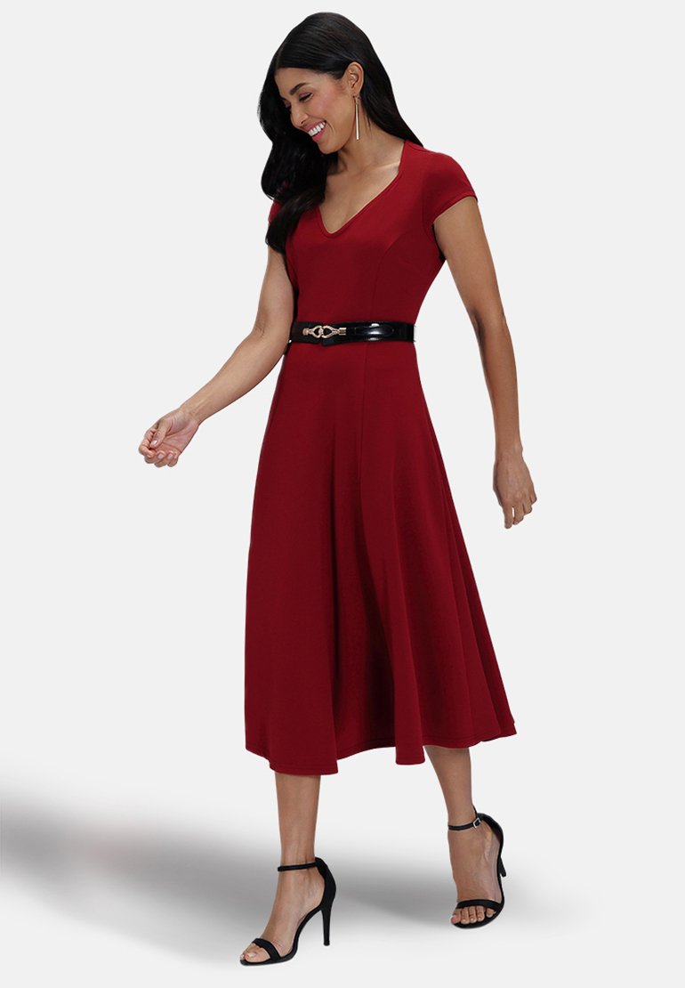 

Платье из джерси A LINE WITH CAP SLEEVES HotSquash, темно-красный