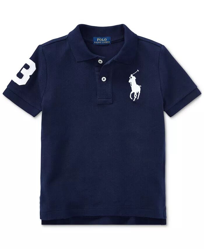 Поло с короткими рукавами и хлопковой сеткой Big Boys Big Pony Polo Ralph Lauren, красный — фото 2