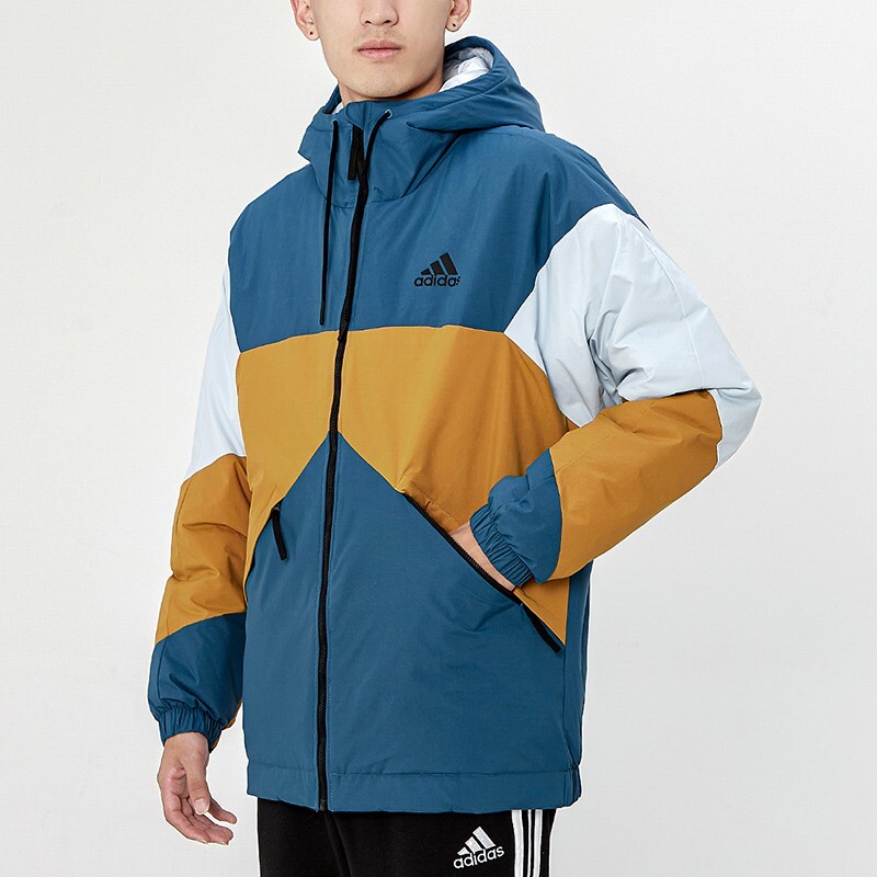 Стеганая куртка мужская униформа синяя Adidas, синий — фото 4