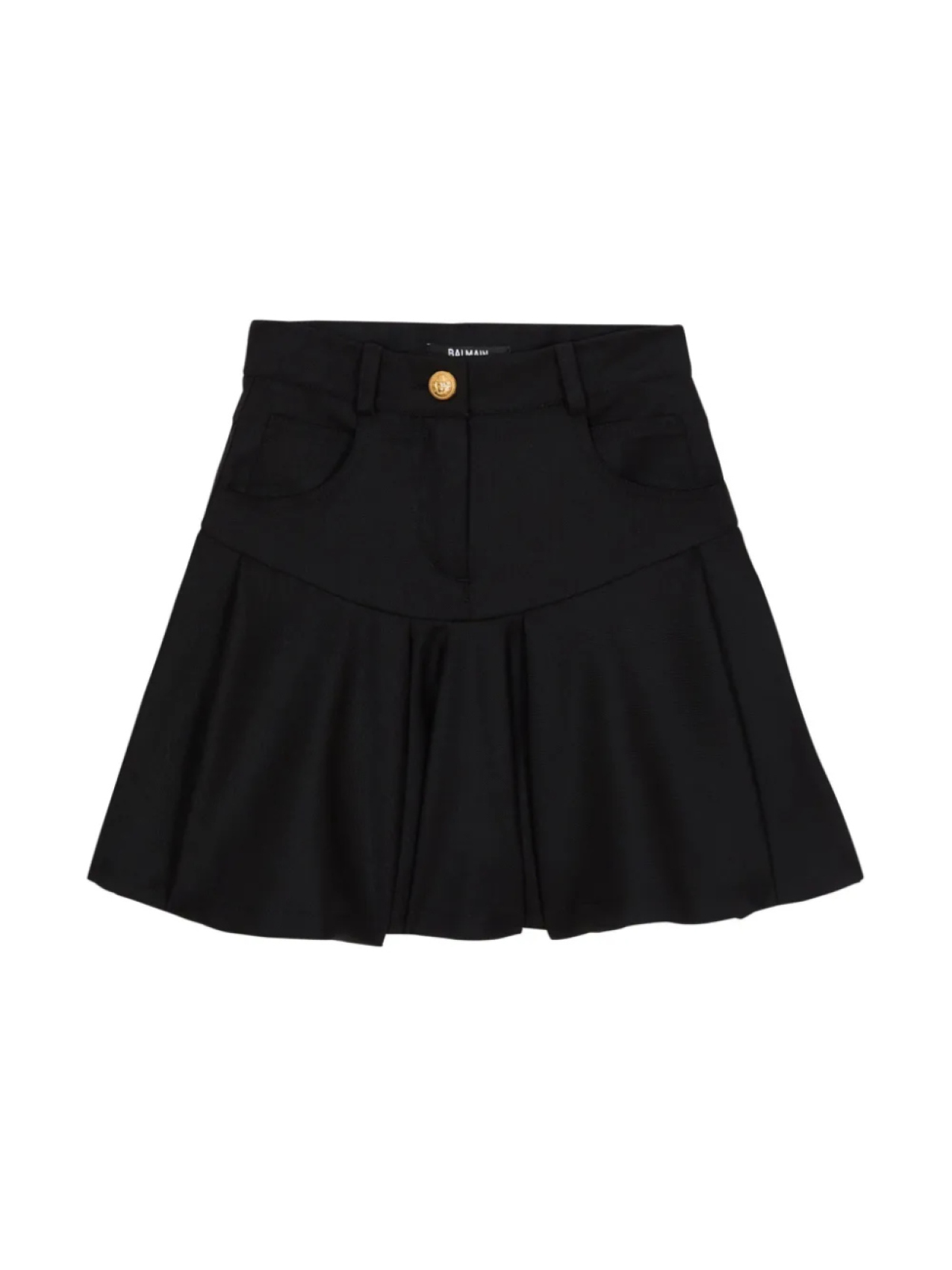 

Расклешенная юбка мини Balmain Kids, черный