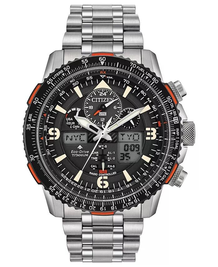 

Мужские аналогово-цифровые часы Eco-Drive Promaster Skyhawk A-T с титановым браслетом, 45 мм Citizen