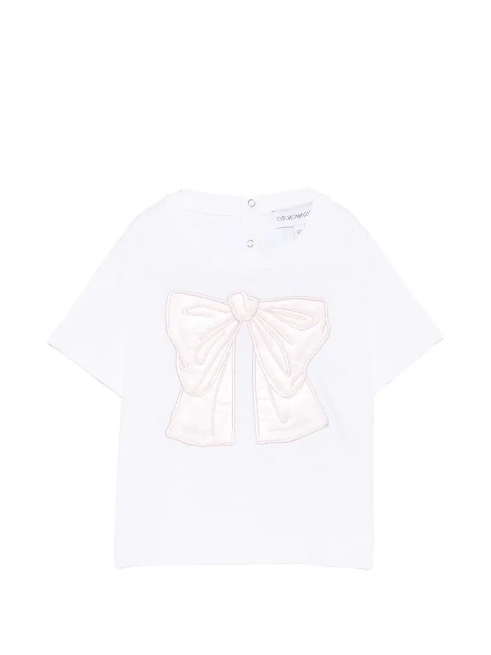 Футболка с нашивкой в виде банта Emporio Armani Kids, белый