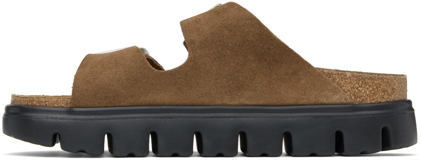Коричневые узкие босоножки Papillio Arizona на платформе Birkenstock — фото 3