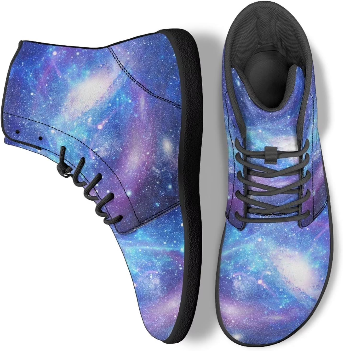 

Трекинговые кроссовки Binienty для мужчин и женщин с художественным дизайном, высокие, из ПУ-кожи, босоножки для бега, ходьбы и кемпинга, Galaxy