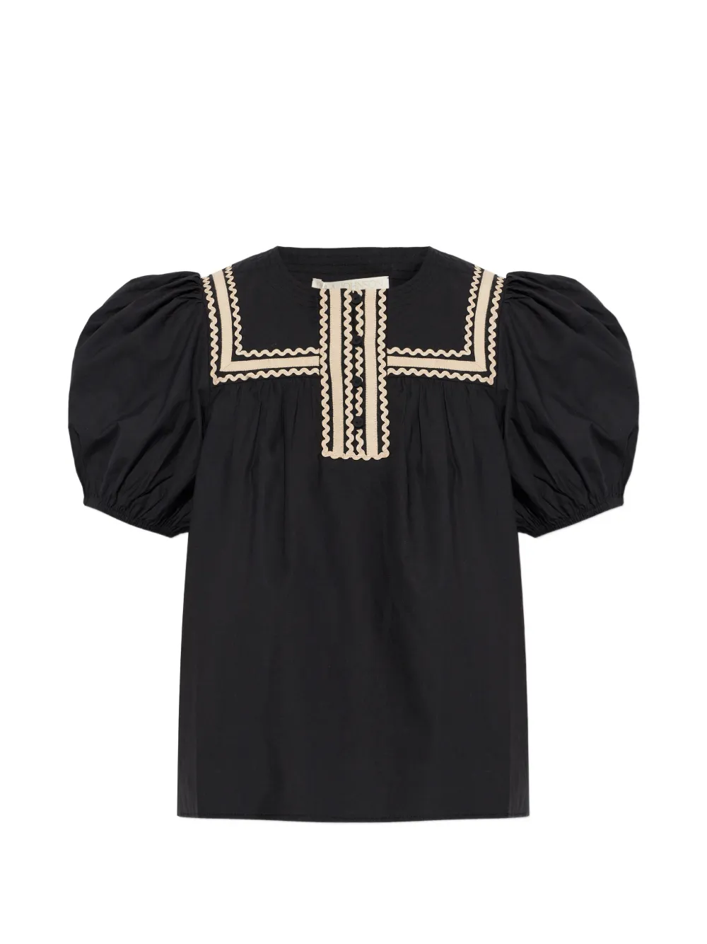 

Топ lia с пышными рукавами Ulla Johnson, черный