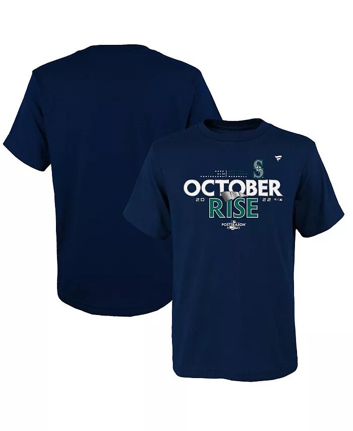 

Футболка Big Boys and Girls Navy Seattle Mariners 2022 года для постсезона Fanatics