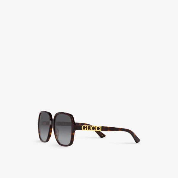 GC001949 GG1189S солнцезащитные очки из ацетата в прямоугольной оправе Gucci, коричневый — фото 3