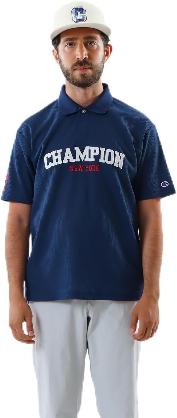 

Мужская рубашка-поло для гольфа Champion, короткий рукав, антибактериальная, влагоотводящая, быстросохнущая, с защитой от УФ-излучения, теплозащита, графический логотип, C3-ZG308, темно-синий