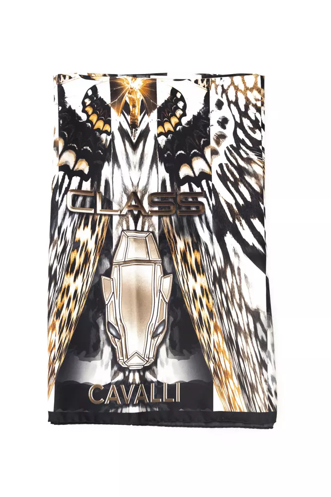 

Разноцветный шелковый женский шарф cavalli CLASS