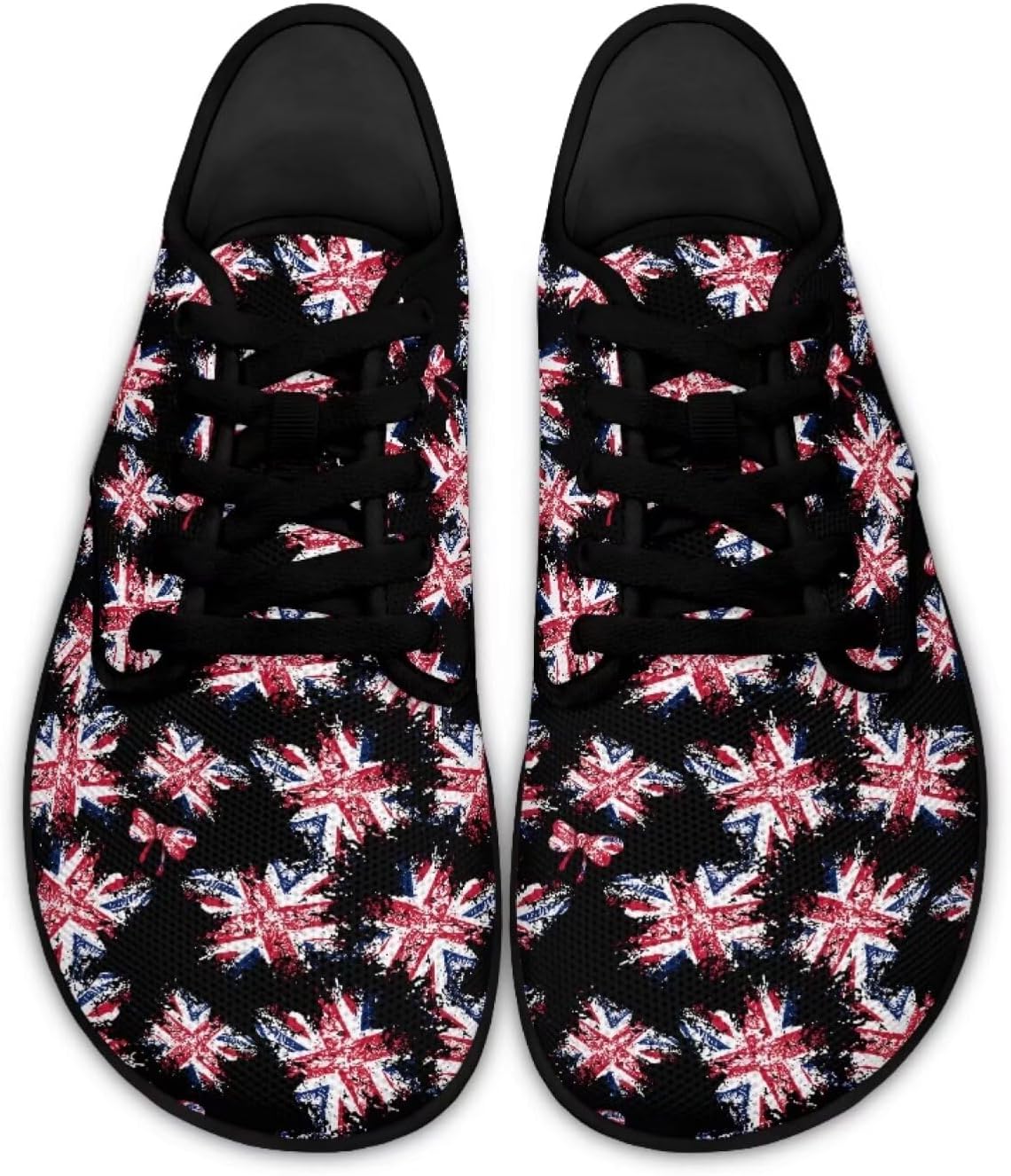 

Мужские и женские низкие босоножки на День Святого Патрика с шнуровкой, ходовые туфли из ПУ, кроссовки с широкой носочной частью и нулевым перепадом Pointodoor, English Flag