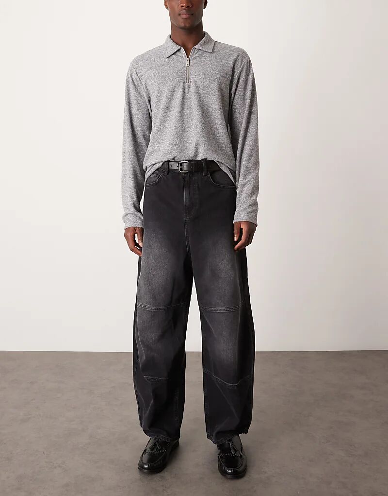 

Джинсы-коконы черного цвета с потертостями ASOS DESIGN