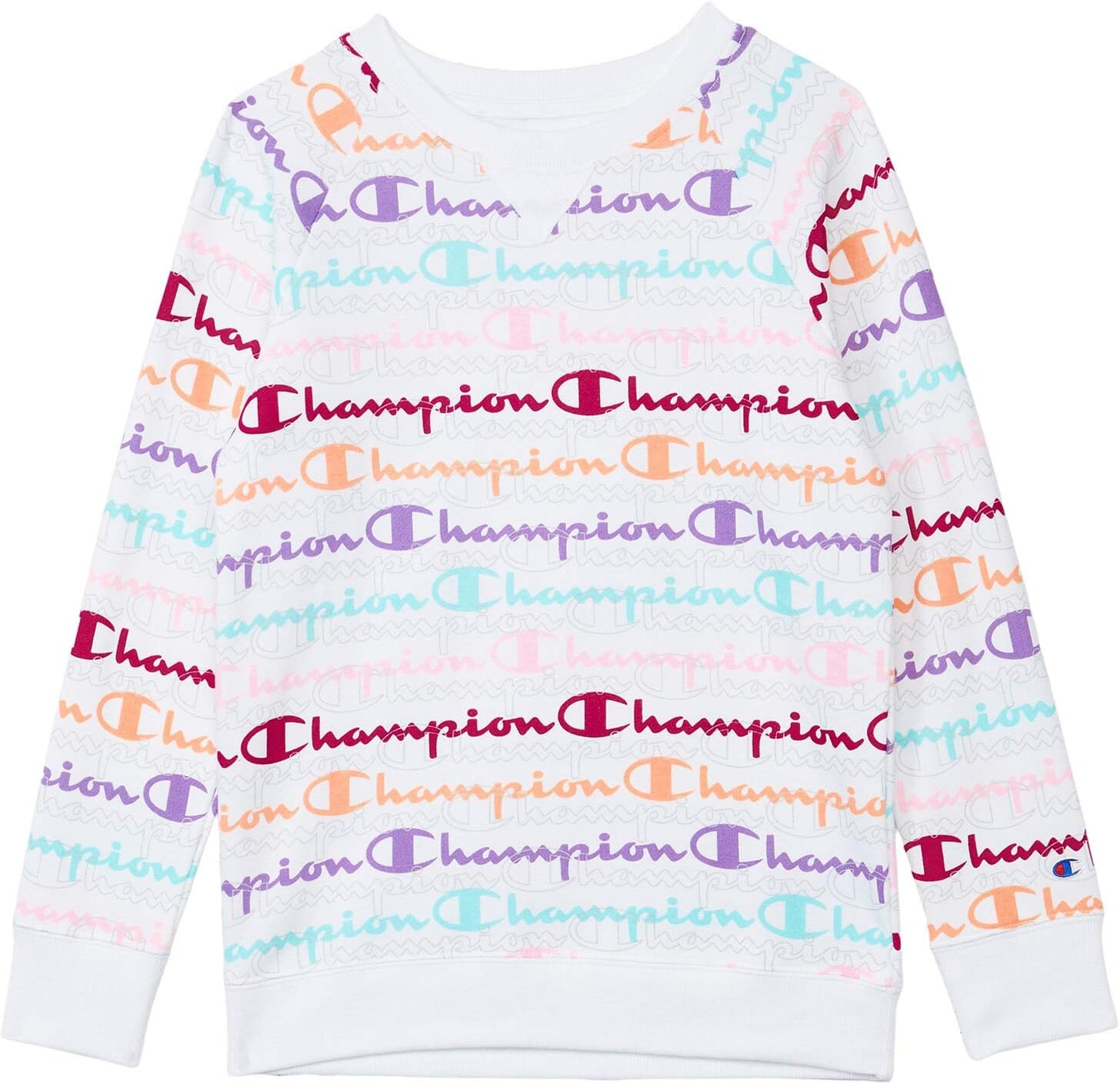 

Толстовка Champion Aop Layered Script Fleece Crew, белый