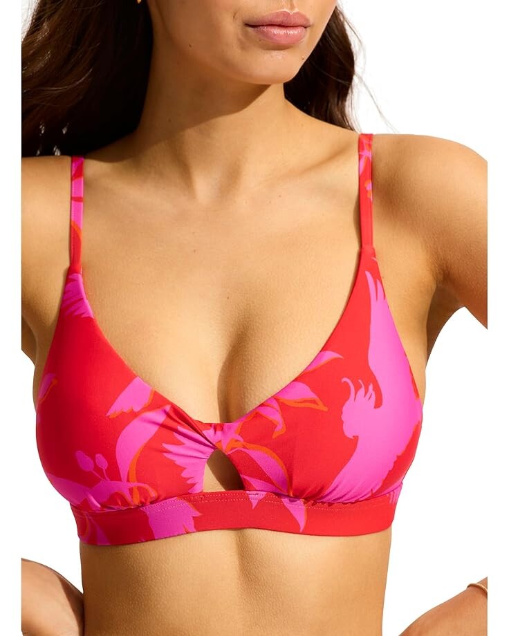 

Бралетт Seafolly Birds Of Paradise Twist Front, красный