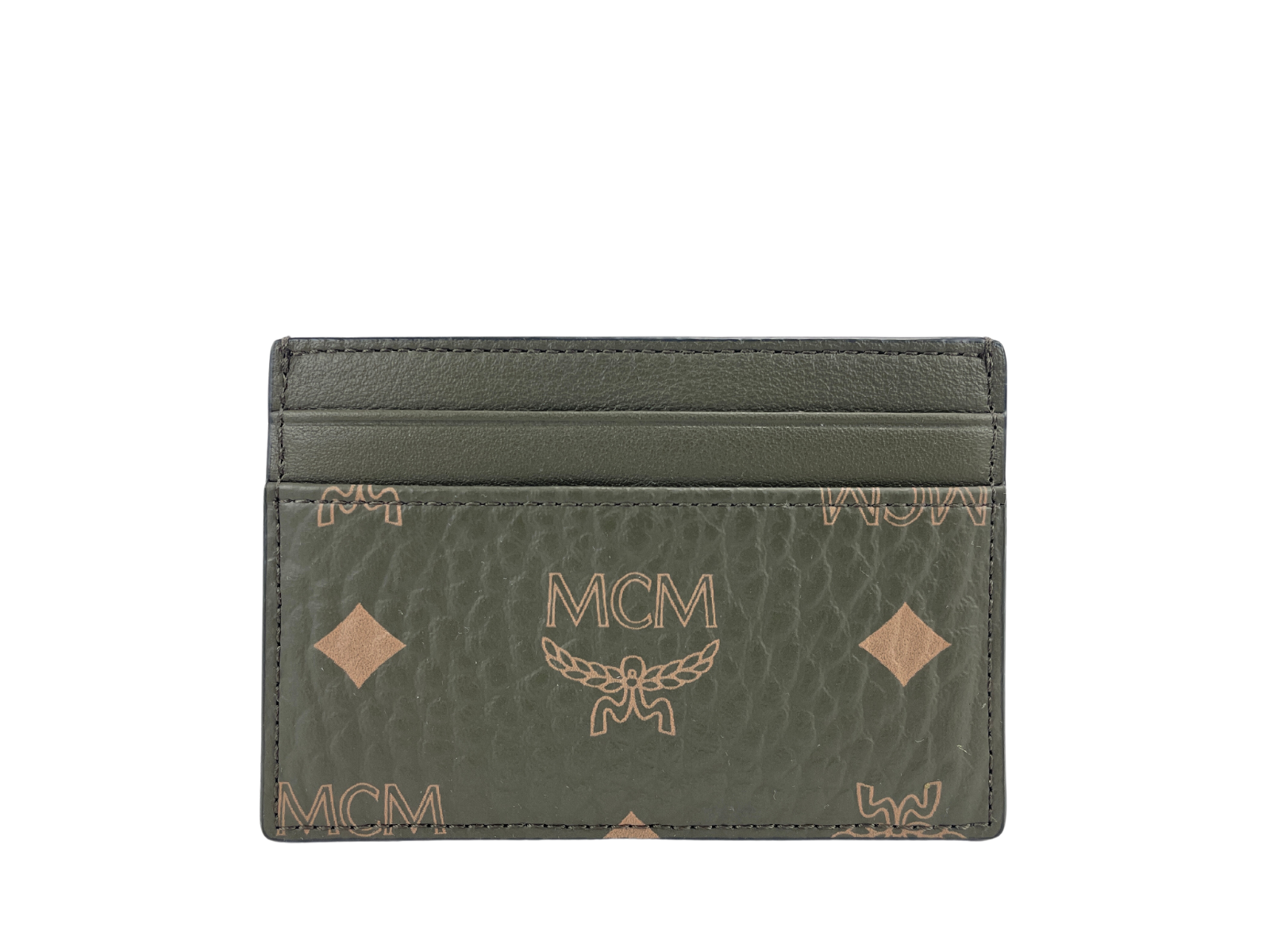 

Кожаный чехол для карт Portuna Mini Sea Turtle с логотипом Diamond Visetos, зеленый MCM
