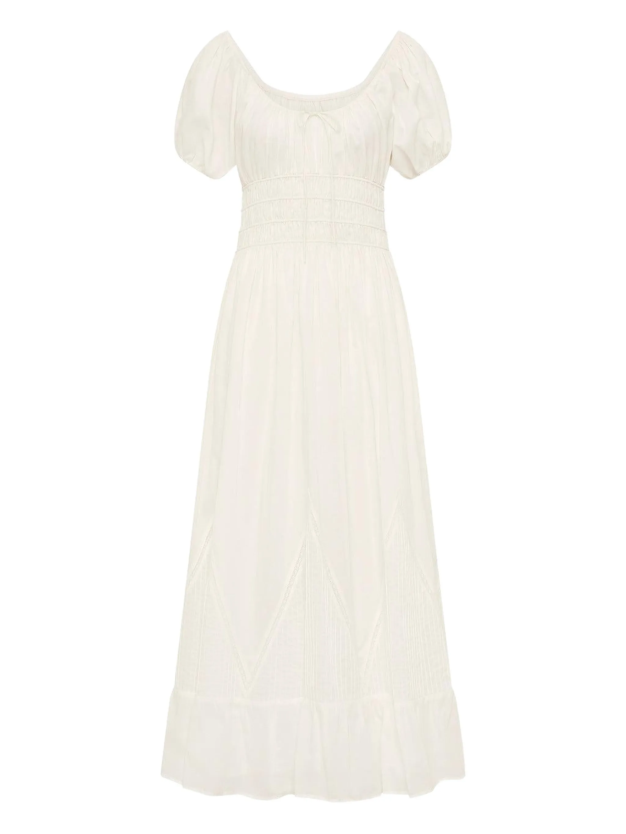 

Платье миди Sunniva с пышными рукавами Faithfull The Brand, белый